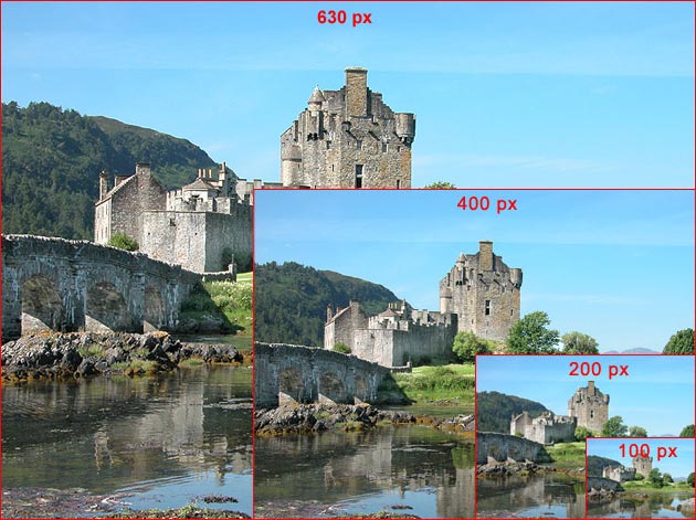 Image sizes - 1:1 scale