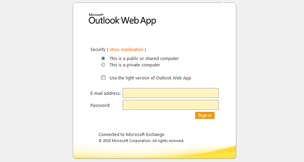 microsoft outlook log in